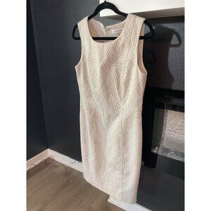 Calvin Klein Dress Women’s Size 8 Tan Neutral Patterned Work Formal Party Office
